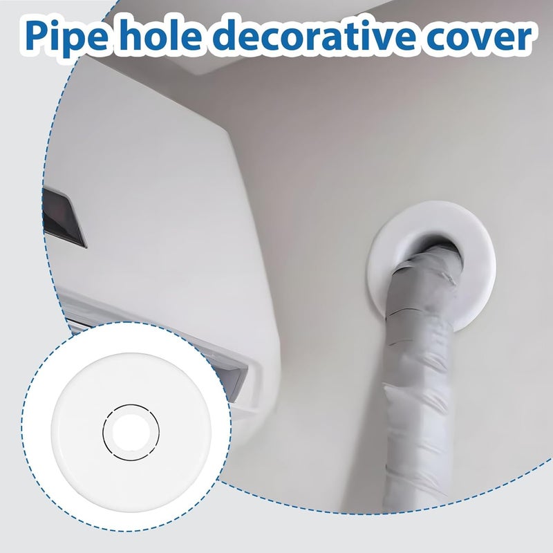TNJPSEK 6 Pcs Wall Split Flange Round Escutcheon Plate Buckle, Plastic Plumbing Pipe Cover for Bathroom Sink Faucet Toilet Pipe, Escutcheon Plates for Ceiling Floor Kitchen Decor (2 Size) - Image 4